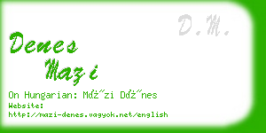 denes mazi business card